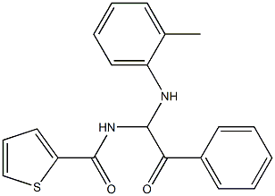 N-[2-oxo-2-phenyl-1-(2-toluidino)ethyl]-2-thiophenecarboxamide 구조식 이미지