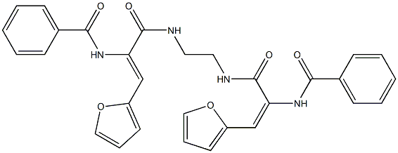 N-[1-{[(2-{[2-(benzoylamino)-3-(2-furyl)acryloyl]amino}ethyl)amino]carbonyl}-2-(2-furyl)vinyl]benzamide 구조식 이미지