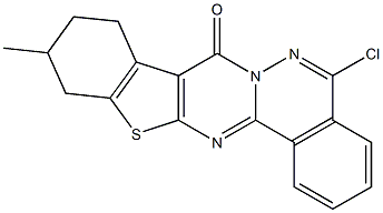 5-chloro-11-methyl-9,10,11,12-tetrahydro-8H-[1]benzothieno[2',3':4,5]pyrimido[2,1-a]phthalazin-8-one Structure