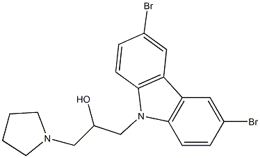 1-(3,6-dibromo-9H-carbazol-9-yl)-3-(1-pyrrolidinyl)-2-propanol Structure