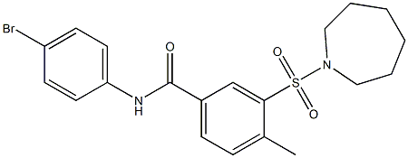 3-(1-azepanylsulfonyl)-N-(4-bromophenyl)-4-methylbenzamide Structure