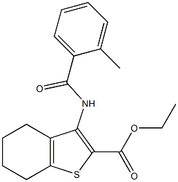 ethyl 3-[(2-methylbenzoyl)amino]-4,5,6,7-tetrahydro-1-benzothiophene-2-carboxylate Structure