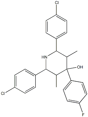 2,6-bis(4-chlorophenyl)-4-(4-fluorophenyl)-3,5-dimethyl-4-piperidinol Structure