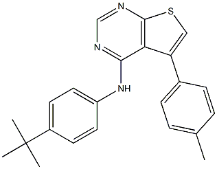 N-(4-tert-butylphenyl)-5-(4-methylphenyl)thieno[2,3-d]pyrimidin-4-amine 구조식 이미지