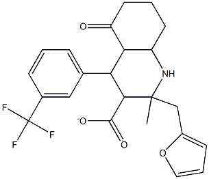 tetrahydro-2-furanylmethyl 2-methyl-5-oxo-4-[3-(trifluoromethyl)phenyl]-1,4,5,6,7,8-hexahydro-3-quinolinecarboxylate 구조식 이미지