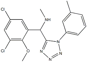 (3,5-dichloro-2-methoxyphenyl)-N-methyl[1-(3-methylphenyl)-1H-tetraazol-5-yl]methanamine Structure