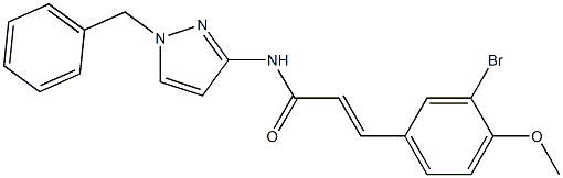 N-(1-benzyl-1H-pyrazol-3-yl)-3-(3-bromo-4-methoxyphenyl)acrylamide 구조식 이미지