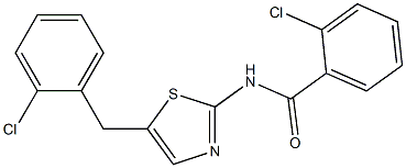 2-chloro-N-[5-(2-chlorobenzyl)-1,3-thiazol-2-yl]benzamide Structure