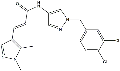 N-[1-(3,4-dichlorobenzyl)-1H-pyrazol-4-yl]-3-(1,5-dimethyl-1H-pyrazol-4-yl)acrylamide Structure