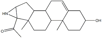 1-(2-hydroxy-4a,6a-dimethyl-2,3,4,4a,4b,5,6,6a,7,7a,8,8a,8b,9-tetradecahydronaphtho[2',1':4,5]indeno[1,2-b]aziren-6b(1H)-yl)ethanone 구조식 이미지