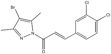 4-bromo-1-[3-(3,4-dichlorophenyl)acryloyl]-3,5-dimethyl-1H-pyrazole 구조식 이미지