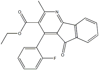 ethyl 4-(2-fluorophenyl)-2-methyl-5-oxo-5H-indeno[1,2-b]pyridine-3-carboxylate 구조식 이미지