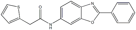 N-(2-phenyl-1,3-benzoxazol-6-yl)-2-(2-thienyl)acetamide 구조식 이미지