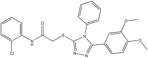 N-(2-chlorophenyl)-2-{[5-(3,4-dimethoxyphenyl)-4-phenyl-4H-1,2,4-triazol-3-yl]sulfanyl}acetamide 구조식 이미지
