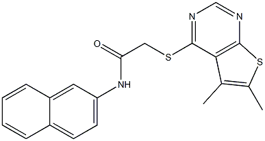 2-[(5,6-dimethylthieno[2,3-d]pyrimidin-4-yl)sulfanyl]-N-(2-naphthyl)acetamide 구조식 이미지