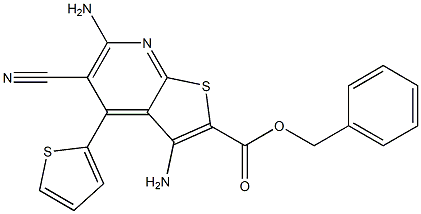 benzyl 3,6-diamino-5-cyano-4-thien-2-ylthieno[2,3-b]pyridine-2-carboxylate Structure