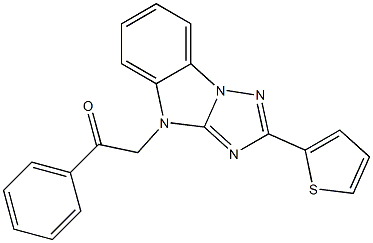 1-phenyl-2-[2-(2-thienyl)-4H-[1,2,4]triazolo[1,5-a]benzimidazol-4-yl]ethanone 구조식 이미지