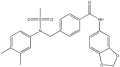 N-(1,3-benzodioxol-5-yl)-4-{[3,4-dimethyl(methylsulfonyl)anilino]methyl}benzamide Structure