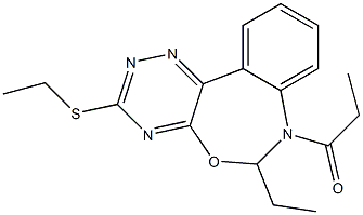 ethyl 6-ethyl-7-propionyl-6,7-dihydro[1,2,4]triazino[5,6-d][3,1]benzoxazepin-3-yl sulfide Structure