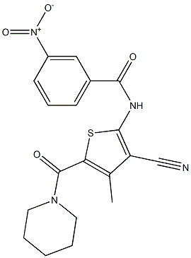 N-[3-cyano-4-methyl-5-(piperidin-1-ylcarbonyl)thien-2-yl]-3-nitrobenzamide Structure
