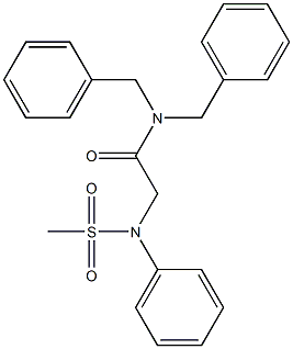 N,N-dibenzyl-2-[(methylsulfonyl)anilino]acetamide Structure