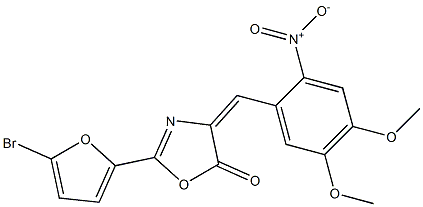 2-(5-bromo-2-furyl)-4-{2-nitro-4,5-dimethoxybenzylidene}-1,3-oxazol-5(4H)-one Structure