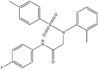 N-(4-fluorophenyl)-2-{2-methyl[(4-methylphenyl)sulfonyl]anilino}acetamide 구조식 이미지