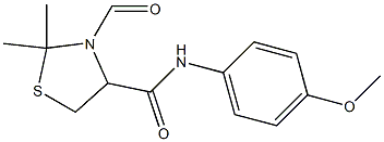 3-formyl-N-(4-methoxyphenyl)-2,2-dimethyl-1,3-thiazolidine-4-carboxamide 구조식 이미지