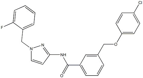 3-[(4-chlorophenoxy)methyl]-N-[1-(2-fluorobenzyl)-1H-pyrazol-3-yl]benzamide Structure