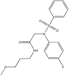 2-[4-fluoro(phenylsulfonyl)anilino]-N-(3-methoxypropyl)acetamide 구조식 이미지