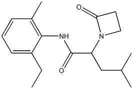 N-(2-ethyl-6-methylphenyl)-4-methyl-2-(2-oxo-1-azetidinyl)pentanamide 구조식 이미지