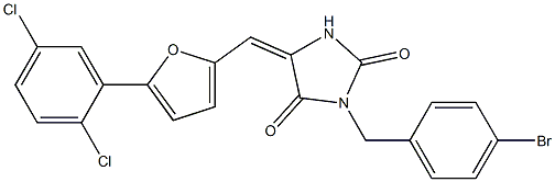 3-(4-bromobenzyl)-5-{[5-(2,5-dichlorophenyl)-2-furyl]methylene}-2,4-imidazolidinedione Structure