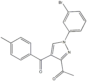 1-[1-(3-bromophenyl)-4-(4-methylbenzoyl)-1H-pyrazol-3-yl]ethanone 구조식 이미지