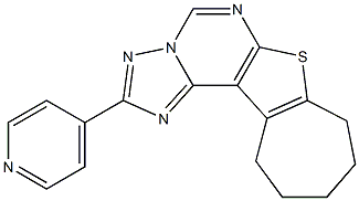 2-(4-pyridinyl)-9,10,11,12-tetrahydro-8H-cyclohepta[4,5]thieno[3,2-e][1,2,4]triazolo[1,5-c]pyrimidine Structure