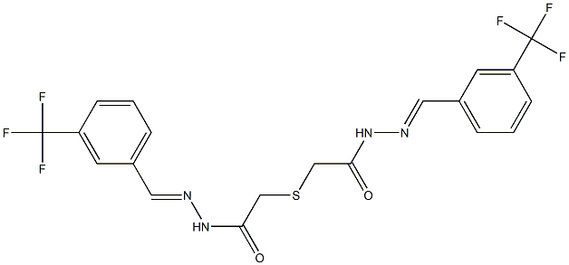 2-[(2-oxo-2-{2-[3-(trifluoromethyl)benzylidene]hydrazino}ethyl)sulfanyl]-N'-[3-(trifluoromethyl)benzylidene]acetohydrazide Structure