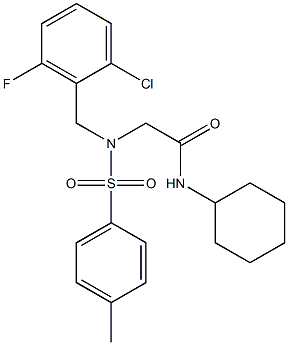 2-{(2-chloro-6-fluorobenzyl)[(4-methylphenyl)sulfonyl]amino}-N-cyclohexylacetamide Structure