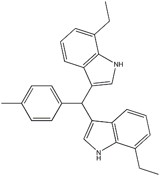 7-ethyl-3-[(7-ethyl-1H-indol-3-yl)(4-methylphenyl)methyl]-1H-indole Structure