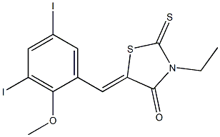 5-(3,5-diiodo-2-methoxybenzylidene)-3-ethyl-2-thioxo-1,3-thiazolidin-4-one Structure