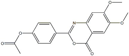 4-(6,7-dimethoxy-4-oxo-4H-3,1-benzoxazin-2-yl)phenyl acetate 구조식 이미지