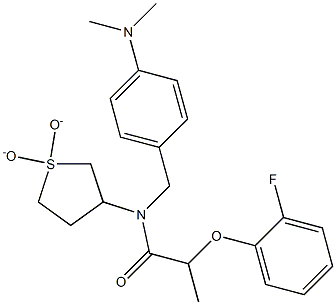 N-[4-(dimethylamino)benzyl]-N-(1,1-dioxidotetrahydro-3-thienyl)-2-(2-fluorophenoxy)propanamide 구조식 이미지