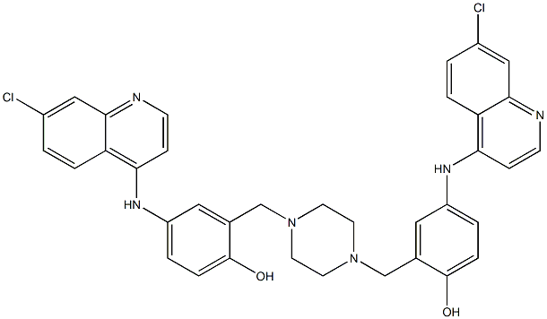 4-[(7-chloro-4-quinolinyl)amino]-2-[(4-{5-[(7-chloro-4-quinolinyl)amino]-2-hydroxybenzyl}-1-piperazinyl)methyl]phenol Structure