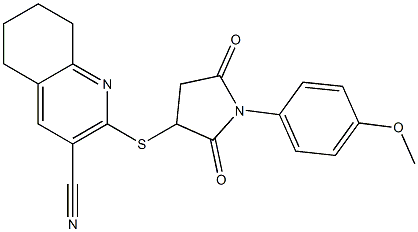 2-{[1-(4-methoxyphenyl)-2,5-dioxo-3-pyrrolidinyl]sulfanyl}-5,6,7,8-tetrahydro-3-quinolinecarbonitrile Structure
