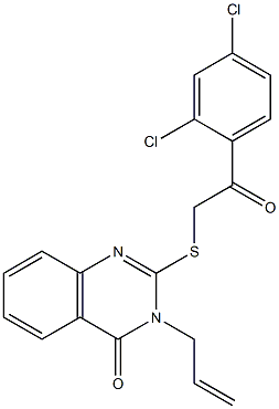 3-allyl-2-{[2-(2,4-dichlorophenyl)-2-oxoethyl]sulfanyl}-4(3H)-quinazolinone 구조식 이미지