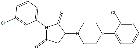1-(3-chlorophenyl)-3-[4-(2-chlorophenyl)-1-piperazinyl]-2,5-pyrrolidinedione Structure