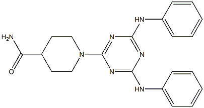 1-(4,6-dianilino-1,3,5-triazin-2-yl)piperidine-4-carboxamide Structure