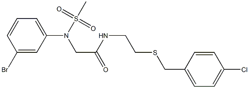 2-[3-bromo(methylsulfonyl)anilino]-N-{2-[(4-chlorobenzyl)sulfanyl]ethyl}acetamide Structure