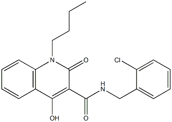 1-butyl-N-(2-chlorobenzyl)-4-hydroxy-2-oxo-1,2-dihydro-3-quinolinecarboxamide Structure