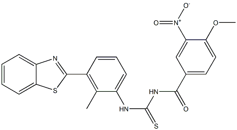 N-[3-(1,3-benzothiazol-2-yl)-2-methylphenyl]-N'-{3-nitro-4-methoxybenzoyl}thiourea Structure