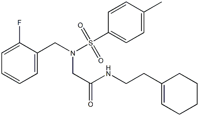 N-[2-(1-cyclohexen-1-yl)ethyl]-2-{(2-fluorobenzyl)[(4-methylphenyl)sulfonyl]amino}acetamide 구조식 이미지