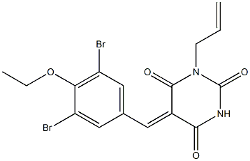 1-allyl-5-(3,5-dibromo-4-ethoxybenzylidene)-2,4,6(1H,3H,5H)-pyrimidinetrione Structure